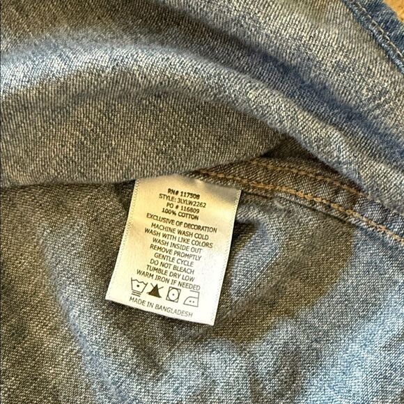 Levi's Men's Denim Long Sleeve Western Shirt BLUE 3LYLW2262  size Large - Picture 12 of 12